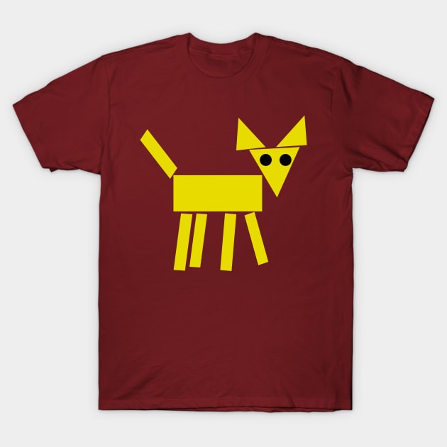 Basic Geometric Yellow Dog T-Shirt by Klssaginaw